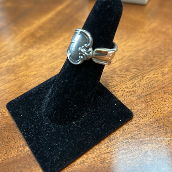 Silver Spoon Ring monogrammed “N” - Picture 3 of 3